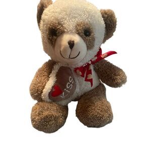 Dan Dee Multicolor Collectors Choice Valentines Teddy Bear with Kiss Heart 18"